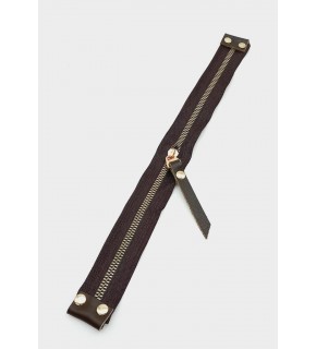 Çanta Aksesuar Stobu Gerçek Derili Kahverengi Fermuar Light Gold Metal