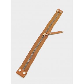 Çanta Aksesuar Stobu Gerçek Derili Taba Fermuar Light Gold Metal