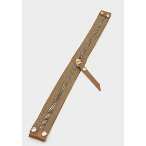 Çanta Aksesuar Stobu Gerçek Derili Vizon Fermuar Light Gold Metal