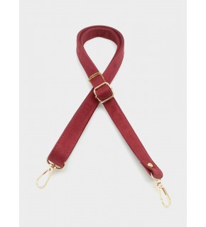 Çanta Aksesuar Süet Nubuk Bordo 140X2 Cm Çanta Sapı Sürgütlü Light Gold Metal