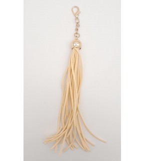 Çanta Aksesuar Süet Nubuk Deri Kovanlı Uzun Püskül Açık Kavuniçi Renk Light Gold Metalli