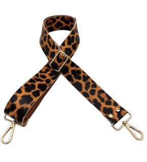 Çanta Aksesuar Suni Deri 120x4 cm Çanta Sapı Kalsap Leopar Renk Light Gold Metalli