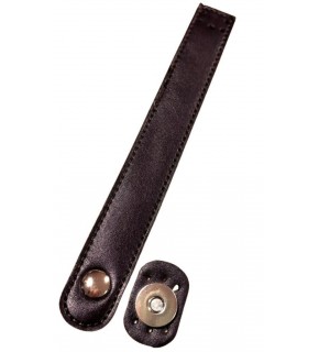 Çanta Aksesuar Suni Deri 18x2.3 cm Çanta Kapağı Koyu Kahve Gümüş  Metalli