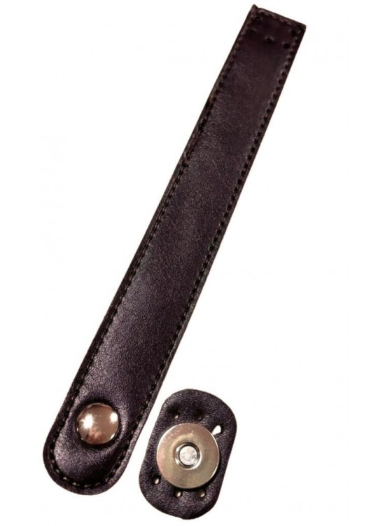 Çanta Aksesuar Suni Deri 18x2.3 cm Çanta Kapağı Koyu Kahve Gümüş  Metalli