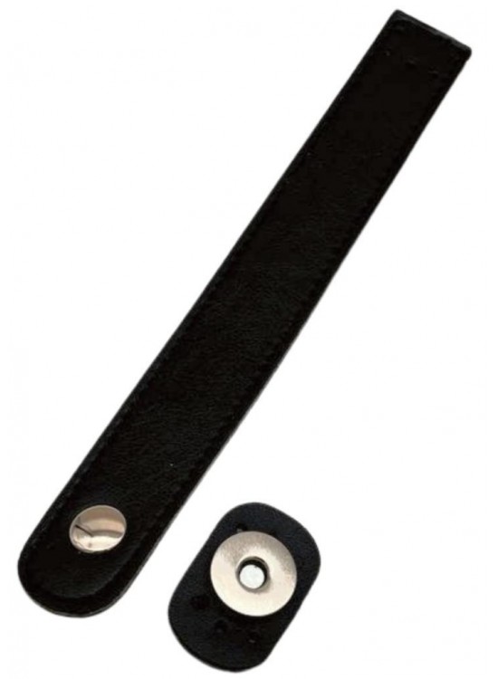 Çanta Aksesuar Suni Deri 18x2.3 cm Çanta Kapağı Siyah  Gümüş Metalli