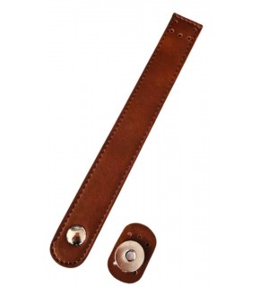 Çanta Aksesuar Suni Deri 18x2.3 cm Çanta Kapağı Taba Gümüş Metalli