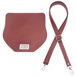 Çanta Aksesuar Suni Deri 21x19 cm Kapaklı ve Ayarlı Saplı Çanta Seti Bordo Renk Gümüş Metalli