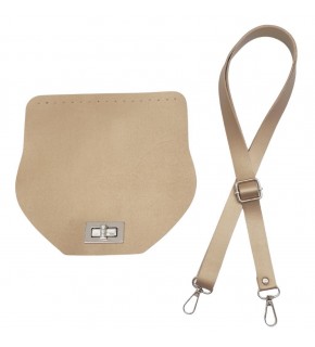 Çanta Aksesuar Suni Deri 21x19 cm Kapaklı ve Ayarlı Saplı Çanta Seti Gold Renk Gümüş Metalli