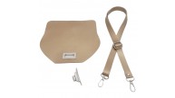 Çanta Aksesuar Suni Deri 21x19 cm Kapaklı ve Ayarlı Saplı Çanta Seti Gold Renk Gümüş Metalli
