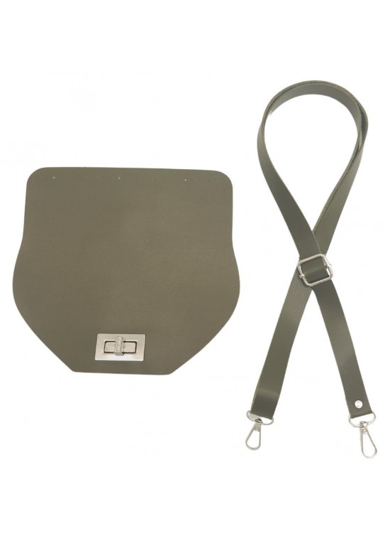 Çanta Aksesuar Suni Deri 21x19 cm Kapaklı ve Ayarlı Saplı Çanta Seti Haki Renk Gümüş Metalli Çanta Aksesuar Suni Deri 21x19 cm Kapaklı ve Ayarlı Saplı Çanta Seti Haki Renk Gümüş Metalli