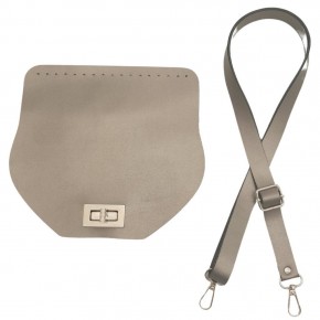 Çanta Aksesuar Suni Deri 21x19 cm Kapaklı ve Ayarlı Saplı Çanta Seti Parlak Gri Renk Gümüş Metalli