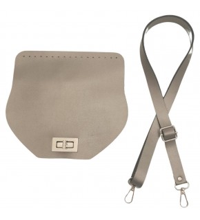 Çanta Aksesuar Suni Deri 21x19 cm Kapaklı ve Ayarlı Saplı Çanta Seti Parlak Gri Renk Gümüş Metalli