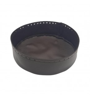 Çanta Aksesuar Suni Deri 22 cm Yuvarlak Yüksek Çanta Tabanı Koyu Kahverengi Gümüş Metalli