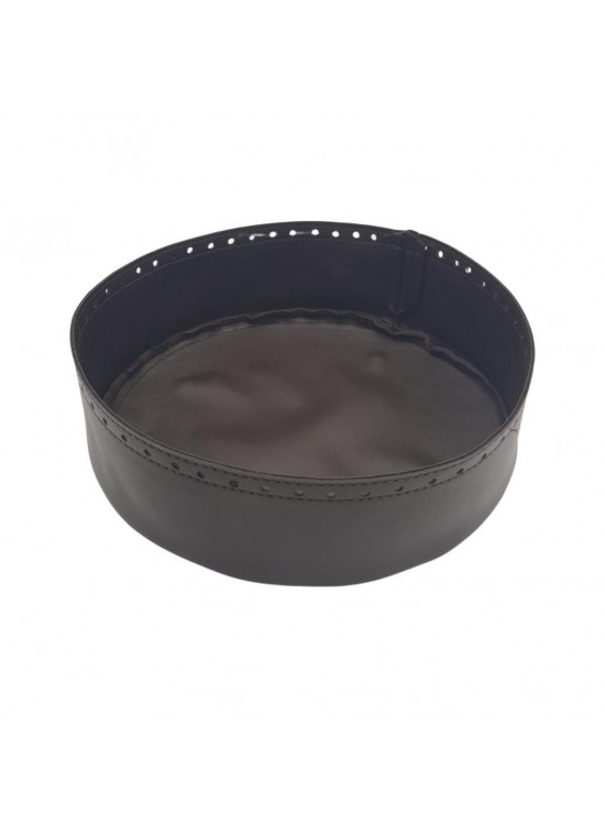 Çanta Aksesuar Suni Deri 22 cm Yuvarlak Yüksek Çanta Tabanı Koyu Kahverengi Gümüş Metalli