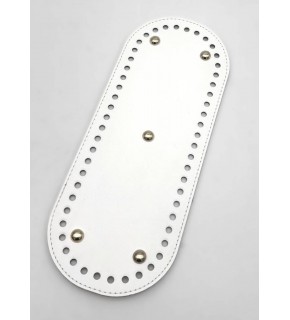 Çanta Aksesuar Suni Deri 30x12 Cm Oval Çanta Tabanı Beyaz Renk Silvery Aparatlı