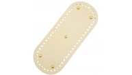 Çanta Aksesuar Suni Deri 30x12 cm Oval Çanta Tabanı Krem Renk Light Gold Aparatlı