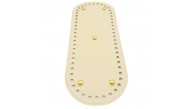 Çanta Aksesuar Suni Deri 30x12 cm Oval Çanta Tabanı Krem Renk Light Gold Aparatlı