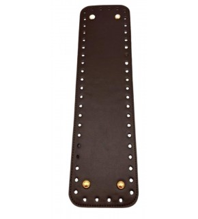 Çanta Aksesuar Suni Deri 37x10 cm Dikdörtgen Çanta Taban Koyu Kahve Renk Light Gold Aparatlı