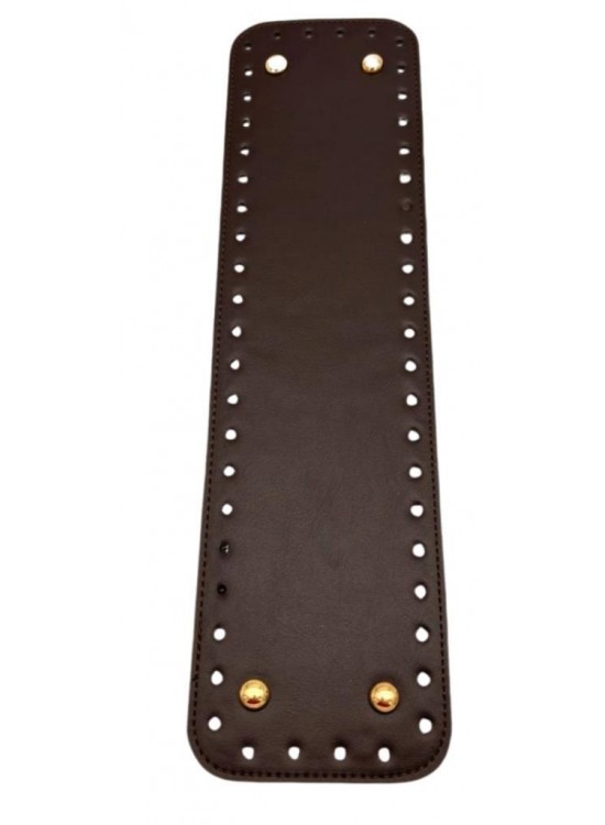 Çanta Aksesuar Suni Deri 37x10 cm Dikdörtgen Çanta Taban Koyu Kahve Renk Light Gold Aparatlı