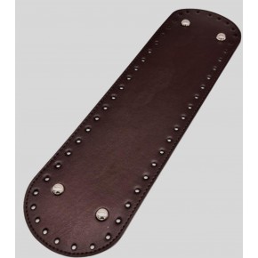 Çanta Aksesuar Suni Deri 37x10 cm Oval Çanta Tabanı Koyu Kahve Renk Gümüş Aparatlı