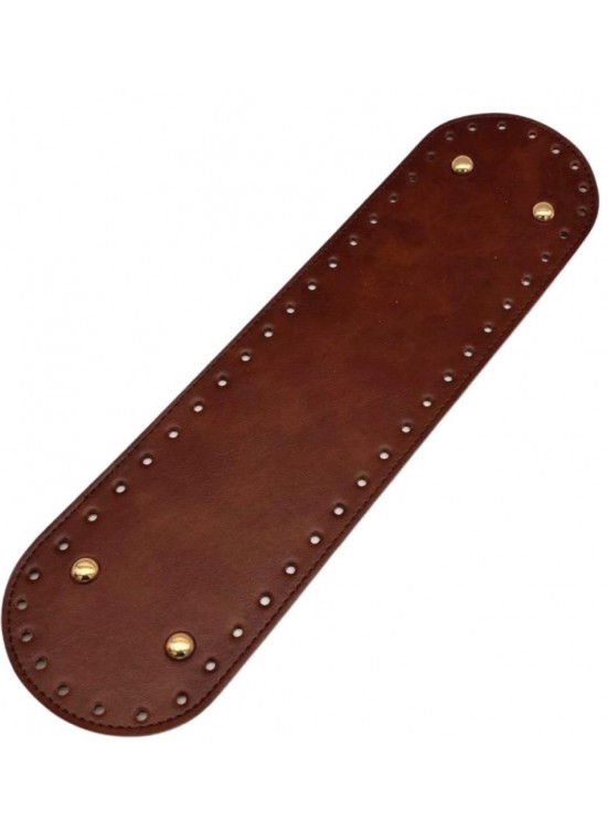 Çanta Aksesuar Suni Deri 37x10 cm Oval Çanta Tabanı Taba Renk Light Gold Aparatlı