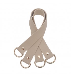 Çanta Aksesuar Suni Deri 38x2.5 cm Bej Renk Çift Çanta Sapı Light Gold Metalli