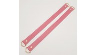 Çanta Aksesuar Suni Deri 38x2.5 cm Fuşya Renk Çift Çanta Sapı Light Gold Metalli