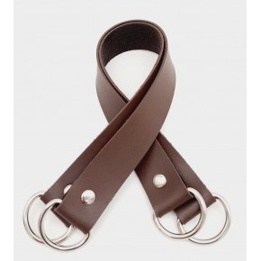 Çanta Aksesuar Suni Deri 38x2.5 cm Kahverengi Çift Çanta Sapı Gümüş Metalli