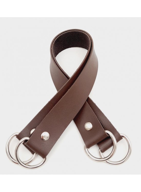 Çanta Aksesuar Suni Deri 38x2.5 cm Kahverengi Çift Çanta Sapı Gümüş Metalli Çanta Aksesuar Suni Deri 38x2.5 cm Kahverengi Çift Çanta Sapı Gümüş Metalli