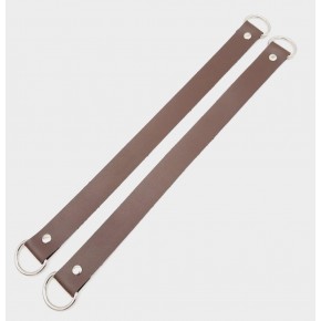 Çanta Aksesuar Suni Deri 38x2.5 cm Kahverengi Çift Çanta Sapı Gümüş Metalli