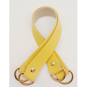 Çanta Aksesuar Suni Deri 38x2.5 cm Sarı Renk Çift Çanta Sapı Light Gold Metalli