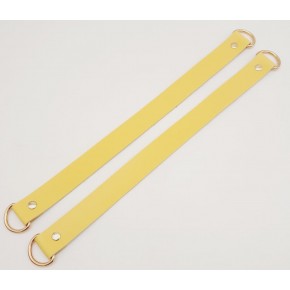 Çanta Aksesuar Suni Deri 38x2.5 cm Sarı Renk Çift Çanta Sapı Light Gold Metalli