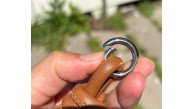 Çanta Aksesuar Suni Deri 45 Cm Düğüm Model Çanta Sapı Taba Gümüş Metal