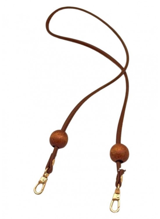 Çanta Aksesuar Suni Deri 5 mm Boncuklu Tek Çanta Sapı 90 Cm Taba Renk