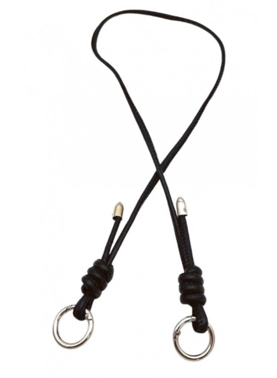 Çanta Aksesuar Suni Deri 5 mm Düğüm Model Tek Çanta Sapı 85 Cm (Siyah Renk)