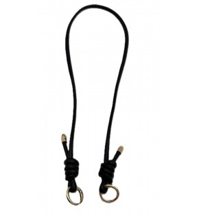 Çanta Aksesuar Suni Deri 5 mm Düğüm Model Tek Çanta Sapı 85 Cm (Siyah Renk Light Metal)