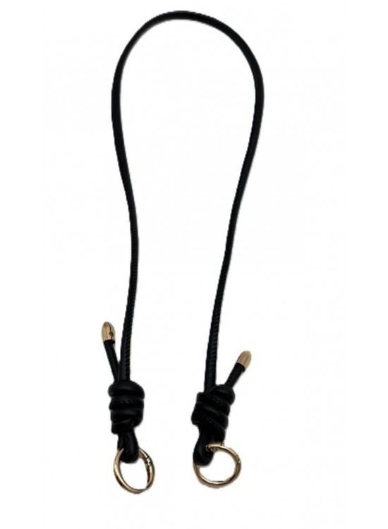 Çanta Aksesuar Suni Deri 5 mm Düğüm Model Tek Çanta Sapı 85 Cm (Siyah Renk Light Metal)