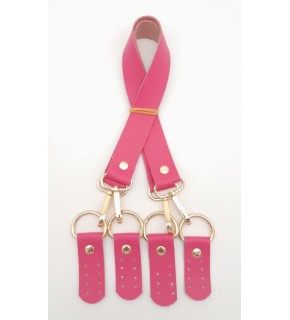 Çanta Aksesuar Suni Deri 55 Cm Misu Model Çift Sap Fuşya Renk Light Gold Metal