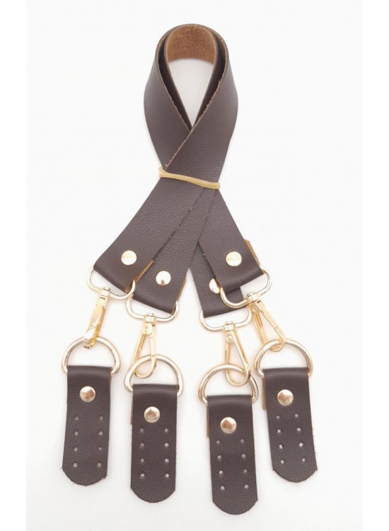 Çanta Aksesuar Suni Deri 55 Cm Misu Model Çift Sap Kahverengi Light Gold Metal Çanta Aksesuar Suni Deri 55 Cm Misu Model Çift Sap Kahverengi Light Gold Metal