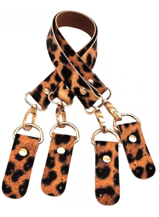 Çanta Aksesuar Suni Deri 55 Cm Misu Model Çift Sap Leopar Renk Light Gold Metal Çanta Aksesuar Suni Deri 55 Cm Misu Model Çift Sap Leopar Renk Light Gold Metal