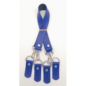 Çanta Aksesuar Suni Deri 55 Cm Misu Model Çift Sap Mavi Renk Gümüş Metal