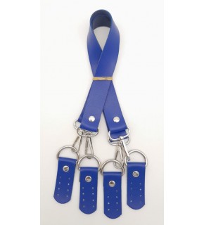 Çanta Aksesuar Suni Deri 55 Cm Misu Model Çift Sap Mavi Renk Gümüş Metal