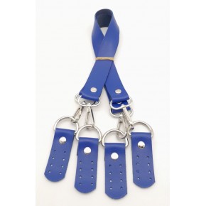 Çanta Aksesuar Suni Deri 55 Cm Misu Model Çift Sap Mavi Renk Gümüş Metal