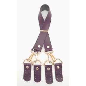 Çanta Aksesuar Suni Deri 55 Cm Misu Model Çift Sap Mor Renk Light Gold Metal