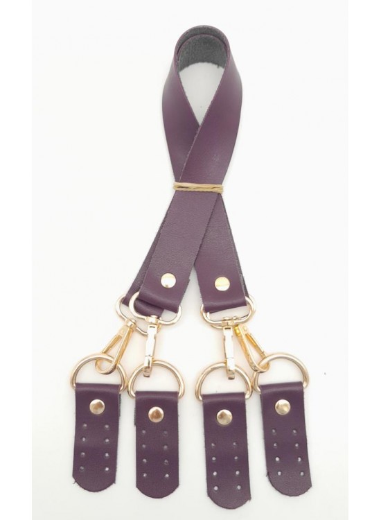 Çanta Aksesuar Suni Deri 55 Cm Misu Model Çift Sap Mor Renk Light Gold Metal Çanta Aksesuar Suni Deri 55 Cm Misu Model Çift Sap Mor Renk Light Gold Metal