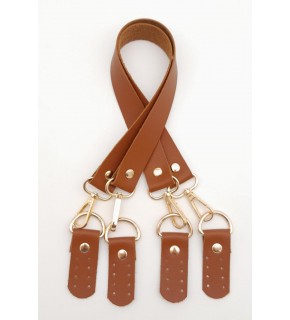 Çanta Aksesuar Suni Deri 55 Cm Misu Model Çift Sap Taba Renk Light Gold Metal