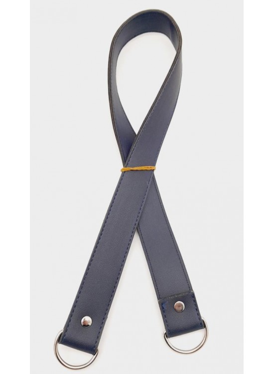 Çanta Aksesuar Suni Deri 70X3 Cm Lacivert Çanta Sapı Gümüş Metalli