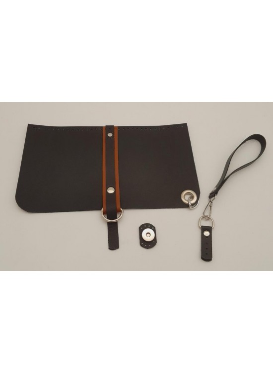 Çanta Aksesuar Suni Deri Abiye Cluch Çanta Seti Siyah Renk Gümüş Metalli