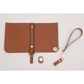 Çanta Aksesuar Suni Deri Abiye Cluch Çanta Seti Taba Renk Light Gold Metalli