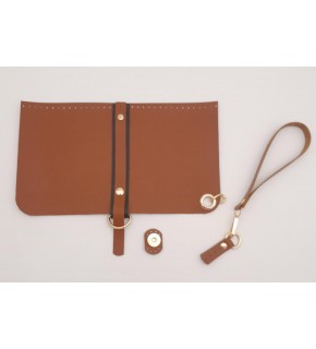 Çanta Aksesuar Suni Deri Abiye Cluch Çanta Seti Taba Renk Light Gold Metalli